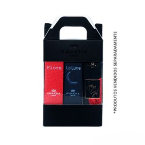 Caixa de Presente para 3 Perfumes de 15ml - Preta