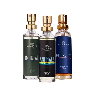 Kit Com 3 Perfumes de Bolso 15ml Imortal, Animals e Bratt