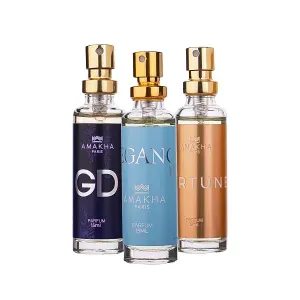 Kit 3 Perfumes Best-Sellers 15ml GD, Elegance Light Blue e Fortune;